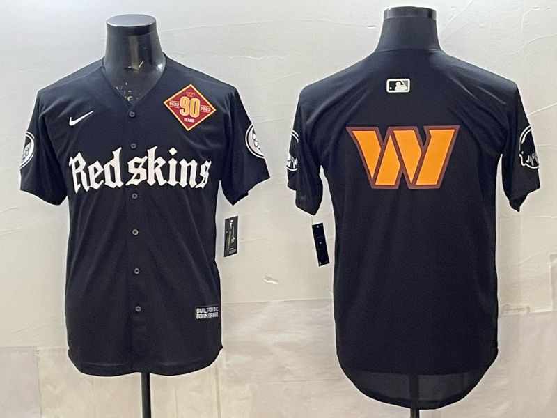 Men 2025 Nike Washington Redskins Blank Black 5th generation Joint Name Limited NFL Jersey 06
